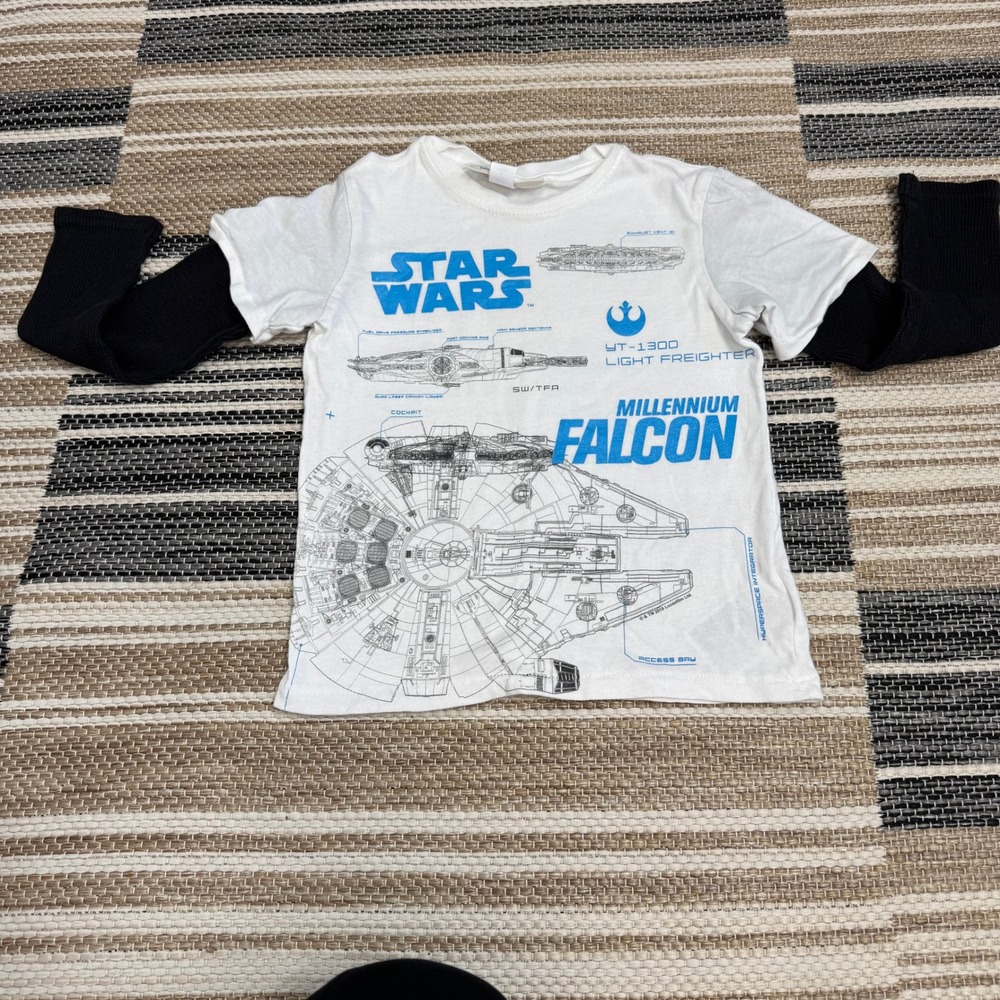 Baby Gap x Star Wars Millennium Falcon Graphic Tee Layered Look Size 5